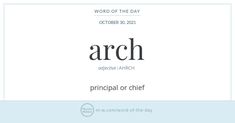 the word arch is written in black and white on a light blue background with an image of