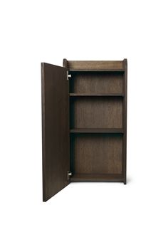 an open bookcase on a white background