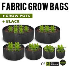 45/100/200/300/400 Gallon Fabric Grow Bags Black Plant Grow Pots Container Fabric Grow Bags, Black Plant, Square Rug, Bags Black, Crochet Square, Plant Pots, Growing Vegetables, Bed Throws