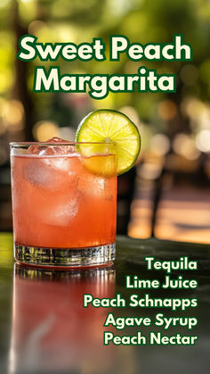 Sweet Peach Margarita Peach Schnapps Margarita, Peach Schnapps Drinks Recipes, Cocktail Knowledge, Margarita Flavors, Booze Recipes, Cocktail Cards, Peach Margarita, Flavored Margaritas, Delicious Dips Recipes