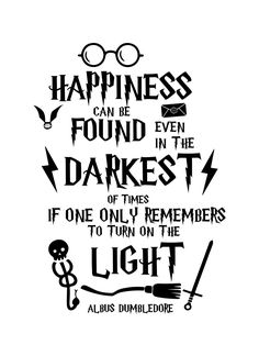 harry potter quote on white paper with black lettering