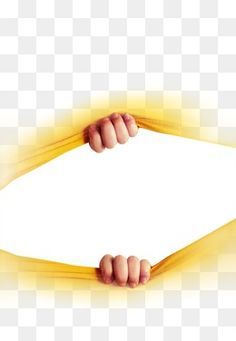 a hand holding a piece of paper with yellow light behind it, on a transparent background