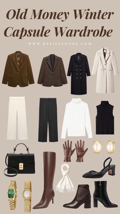 The Best Old Money Winter Capsule Wardrobe - By Lisa Fonde Old Money Winter, Classic Capsule Wardrobe, Timeless Outfits, Winter Capsule, Winter Capsule Wardrobe