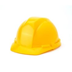 a yellow hard hat on a white background