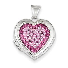 Silver Pink Crystal Heart Locket Silver Locket Necklace For Valentine's Day, Silver Round Locket Necklace For Valentine's Day, Pink Crystal Heart Pendant Jewelry, Silver Heart-shaped Crystal Jewelry, Pink Crystal Jewelry For Mother's Day, Silver Locket For Valentine's Day, Silver Heart Cut Locket Necklace For Valentine's Day, Pink Heart Pendant Jewelry, Elegant Pink Locket Jewelry