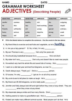 a worksheet with words and pictures on it to help students learn how to use the