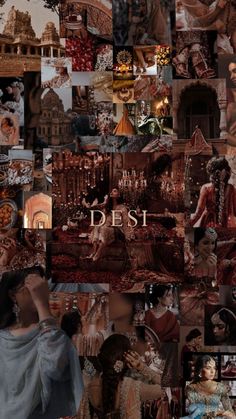 a collage of images with the word desi in it's center surrounded by other pictures