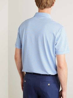 Shop PETER MILLAR Mood Piqué Polo Shirt, Explore the latest in-season PETER MILLAR collection today on MR PORTER Peter Millar, Mr Porter, Pique Polo Shirt, Laid Back Style, High Performance, Fashion News, Button Down Shirt, Polo Shirt, Women Wear