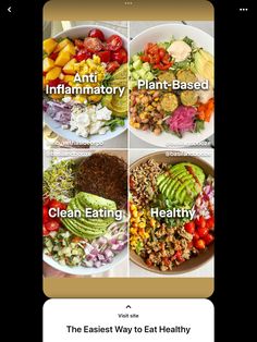 an iphone screenshot shows the different types of salads and what they mean to eat