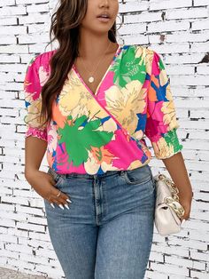 Puff Sleeve Blouse, Plus Size Blouses, Fashion Online Shop, Plus Clothing, Puff Sleeve, All Fashion, Floral Tops, Latest Trends