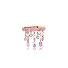 Pink Sapphire Floating Ring Raw Pink Diamond, Gold And Pink Jewelry, Rose Gold Ring Stack, 1stdibs Jewelry, Floating Diamond Ring, Pink Rings, Fun Rings, Floating Ring, Pink Sapphire Diamond Ring