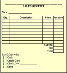 an invoice form for sales receipt