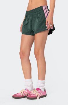 Nikki Nylon Shorts Edikted Shorts, Pacsun Shorts, Nylon Shorts, Birthday List, Christmas List, Pacsun, Dark Green, Casual Outfits, My Style