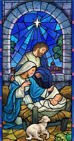 Nativity Church, L'art Du Vitrail, Stained Glass Church, زجاج ملون, Christmas Church, Church Banners, Christmas Nativity Scene, Birth Of Jesus, Jesus Art