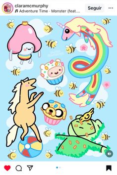 an image of some stickers that are on the phone and one has a horse, unicorn