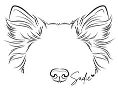 Dog Nose Drawing, Tattoo Dog Ears Outline, Outline Of Dog Tattoo Ears And Nose, Single Line Dog Ear Tattoo, Multiple Paw Print Tattoo Ideas, Outline Of Dog Ears Tattoo, Outline Pet Tattoo, Pet Ears Outline Tattoo, Chihuahua Tattoo