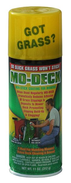 a yellow canister with the words mo - deck on it