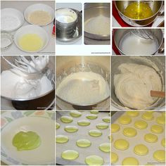 there are many different pictures showing how to make cupcakes with icing and other ingredients