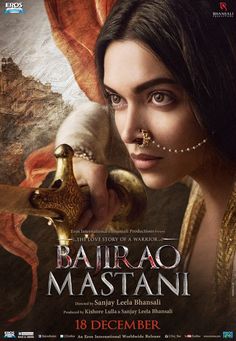 the poster for bajir mastani is shown with an image of a woman holding