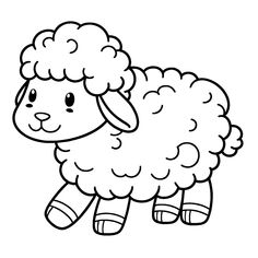 a black and white drawing of a sheep