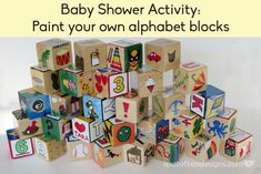 baby shower activity paint your own alphabet blocks with the help of an expert guide for toddlers