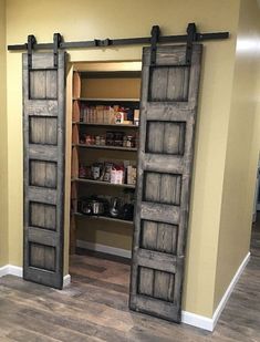 an open door leading to a pantry in a home