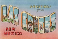 an old postcard with the word las cruce written in it