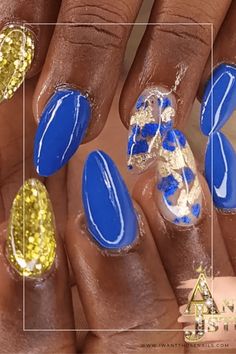 Royal Blue Nails Short Nails Summer