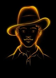 a man wearing a hat with neon lights