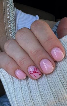 Look for 23 Nail Inspo: Summer Trends Nail Designs For Bitten Nails, Pink Simple Nail Art, Pink Short Nails With Design, Short Nails Bow Design, Nail Art For Short Nails Summer, Pink Taylor Swift Nails, Simple Pink Nail Designs Short, Gel Nail Designs On Natural Nails, Cute Really Short Nails