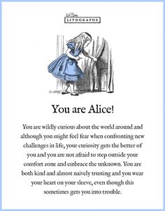 an image of the poem you are alice written in black and white with blue border