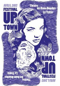 the poster for festival up town featuring two women