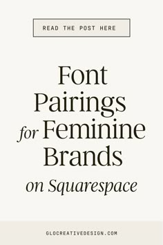 font pairings for feminine brands on squarespace