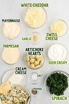 Spinach Artichoke Dip Baked Spinach Artichoke Dip, Baked Spinach, Artichoke Dip Recipe, Cheese Spinach, Artichoke Dip, Artichoke Hearts, White Cheddar