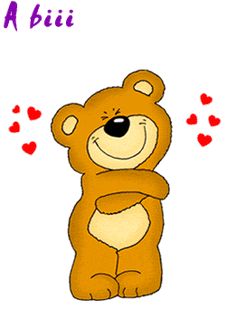 a brown teddy bear sitting on top of a white wall with hearts flying around it