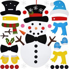 PRICES MAY VARY. New felt snowman craft for Christmas decoration. A new Christmas toy set for kids to play with. A new DIY craft kit for kids to enjoy. A new Xmas gift for friends’ kids. Package includes : 1 DIY Felt Christmas Snowman Set + 37 Pcs ornaments (4 Style Modes), such as : Gloves, Scarves, Snowflakes, Hat, and etc. Made of Felt Fabric : Made of felt fabric, safe product. A sturdy hanging strap on the top. Easy to hang it everywhere. Double sided Velcro on snowman surface and ornament Snowman Sticker, Sock Snowman Craft, Diy Felt Christmas, Xmas Gifts For Kids, Diy Felt Christmas Tree, Sock Snowman, Felt Snowman, Snowman Christmas Decorations