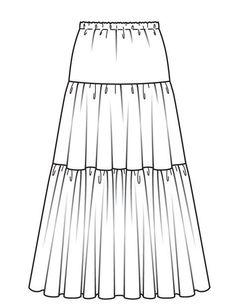 Free Burda pattern and instructions for tiered maxi skirt