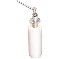 a white soap dispenser on a white background