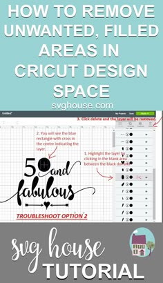 how to remove unwanted, filled areas in cricut design space - svg house