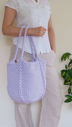 This large knitted tote bag is made with cotton rope and it can be made your desired color. #shoulderbag #beachbag #knittedbag Knitted Tote Beach Bag For Daily Use, Knitted Tote Beach Bag, Trendy Hand Knitted Tote Shoulder Bag, Everyday Knitted Tote Shoulder Bag, Handmade Hobo Bag For Summer, Summer Hand Knitted Tote Shoulder Bag, Hand Knitted Tote Shoulder Bag For Summer, Summer Hand-knitted Tote Shoulder Bag, Trendy Hand Knitted Shoulder Bag For Everyday