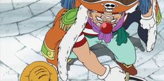 an anime character wearing goggles and holding a frisbee