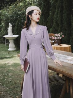 ❤︎French style retro mid-length dress❤︎ Style Français, Mid Length Dress, Korean Fashion Dress, Stylish Dresses For Girls, Modest Fashion Outfits, Mid Length Dresses, Looks Vintage, Classy Dress, French Style