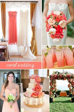 a collage of wedding pictures with different colors and designs on it's screen