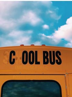 a yellow school bus with the word c - cool bus written on it