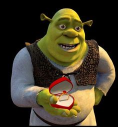 an animated character holding a ring in his hand