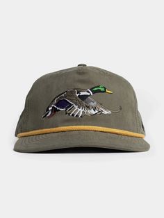 Nylon Plain back Adjustable snapback Cap Sizing: Max size of snapback hat is approximately 23 1/2" circumference with a 5" c Duck Hat, Camp Hat, Mallard, Outer Banks, Snapback Cap, Military Green, Snapback Hat, Snapback Hats, Banks