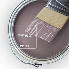 a paint can with a brush in it and the words elephant skin painted on it