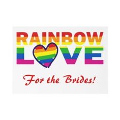 rainbow love save the date sticker on a white background with red, yellow, and blue