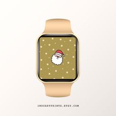 Christmas Santa Wallpaper, Grinch Apple Watch Face, Christmas Apple Watch Wallpaper Free, Apple Watch Winter Wallpaper, Winter Watch Face, Smart Watch Illustration, Santa Wallpaper, Apple Watch Background, Smartwatch Wallpaper