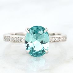 Ava Teal Sapphire Ring- Sterling Silver Blue Gemstone Engagement Rings, Teal Sapphire Ring, Oval Sapphire Ring, Gemstone Engagement Ring, True Summer, Popular Engagement Rings, Teal Sapphire, Mohs Scale, Fantasy Closet